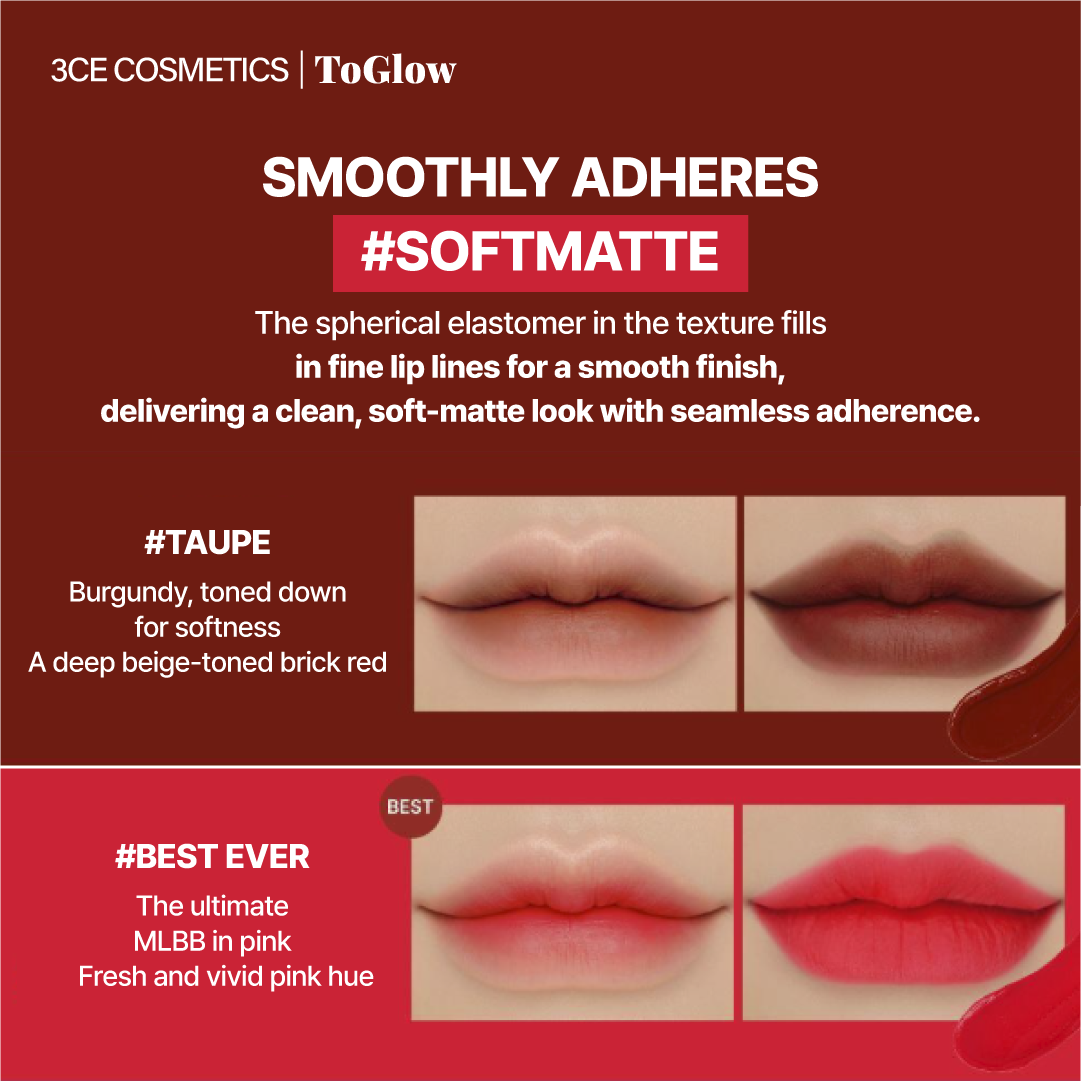 [3CE] Velvet Lip Tint | Velvet Matte Lips, All-Day Color
