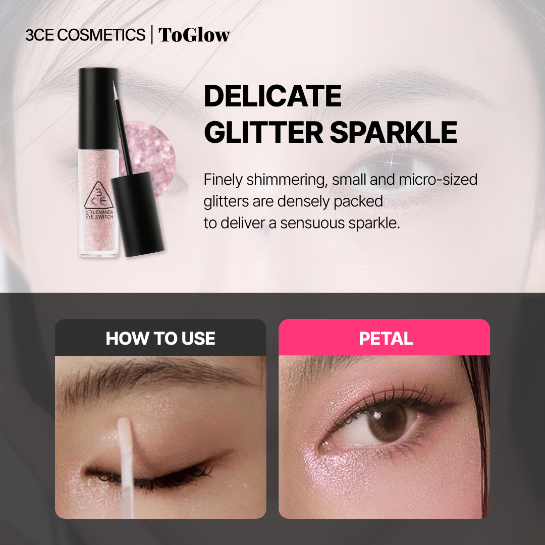 [3CE] Eye Switch - Petal | Shimmering Pink Glitter for Eye Highlight