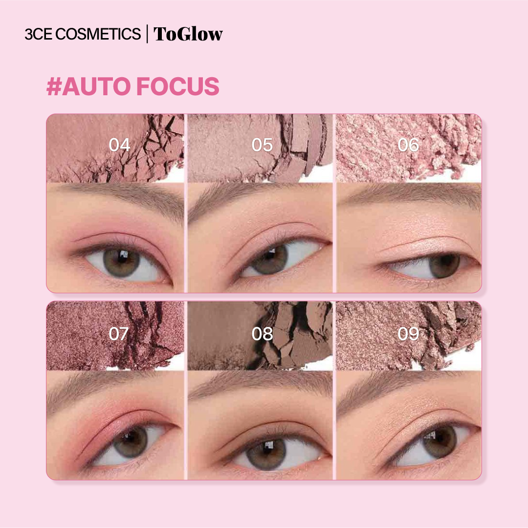 [3CE] Multi Eye Color Palette - Auto Focus | Rosy-Brown Palette for Chic Daily Glam
