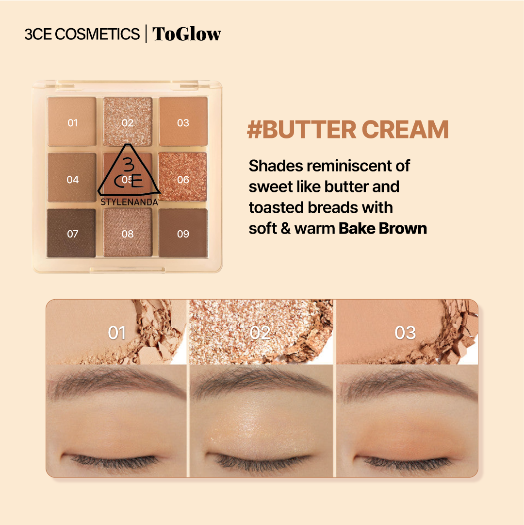 [3CE] Multi Eye Color Palette - Butter Cream | Soft Beige Palette for Natural Definition