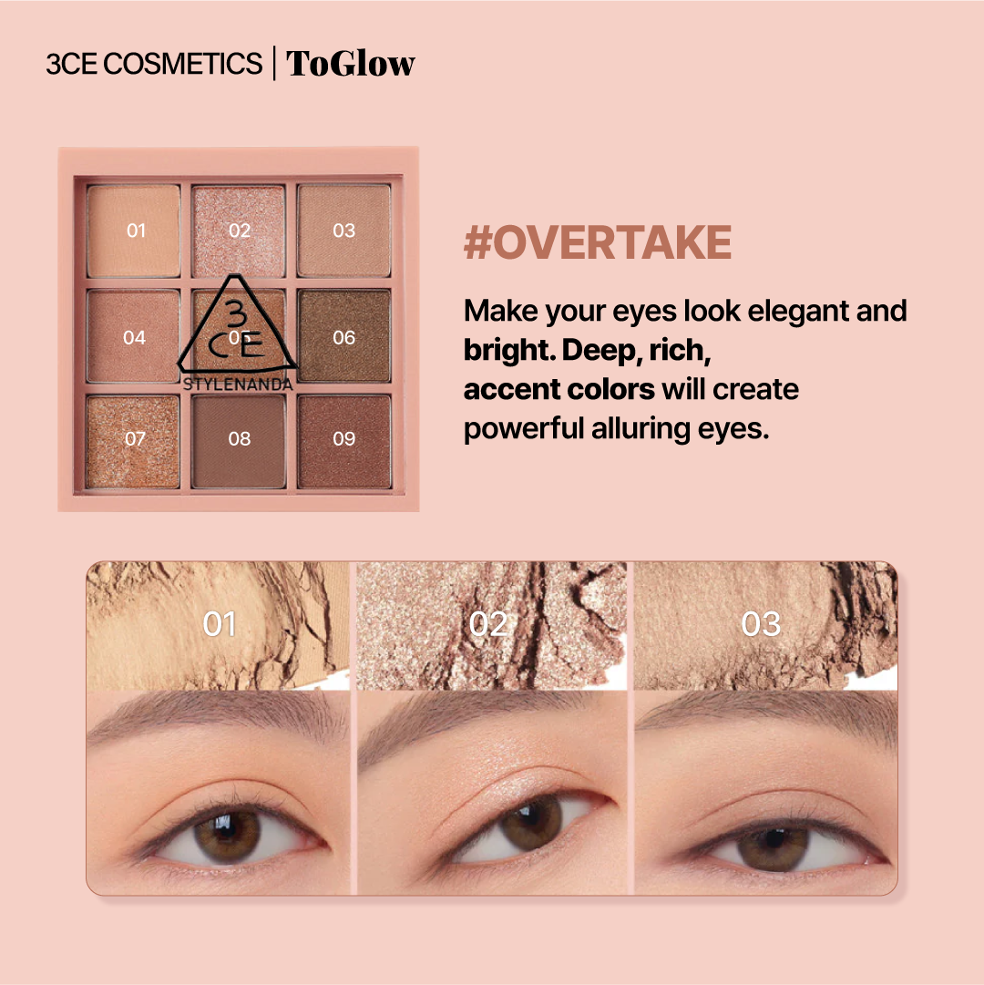 [3CE] Multi Eye Color Palette - Overtake | Warm Brown Palette for Timeless Daily Looks