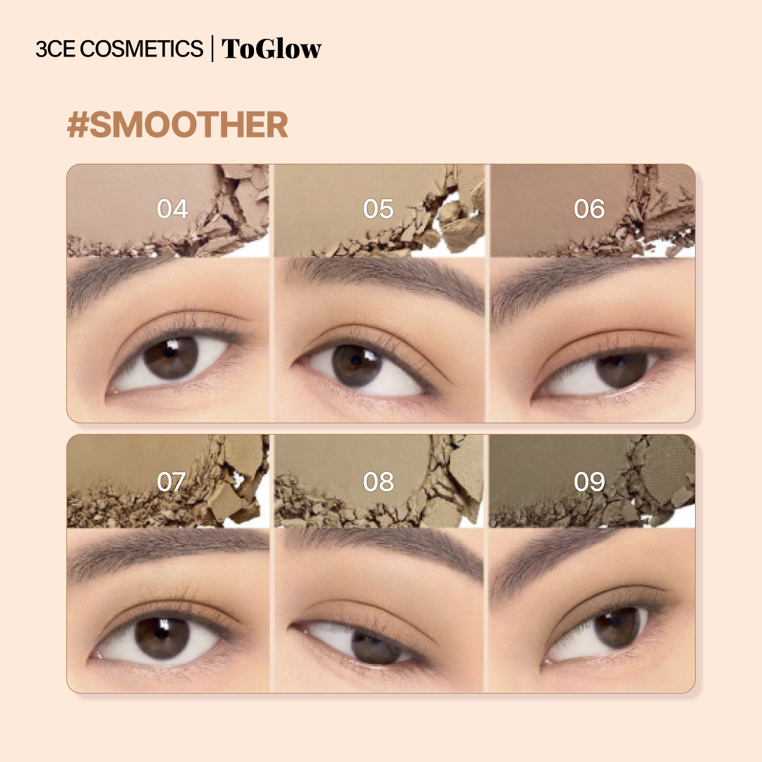 [3CE] Multi Eye Color Palette - Smoother | Warm Nude Palette with Versatile Matte Shades