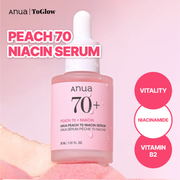 [Anua] Peach 70+ Niacin Serum 30ml | Fades Pigmentation & Evens Uneven Tone