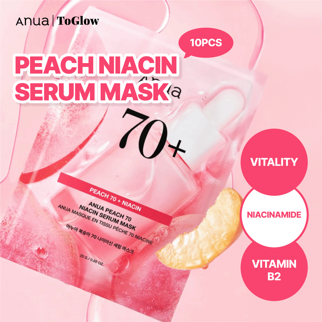 [Anua] Peach Niacin Serum Mask 10pcs | Revives Tired Skin & Boosts Radiance