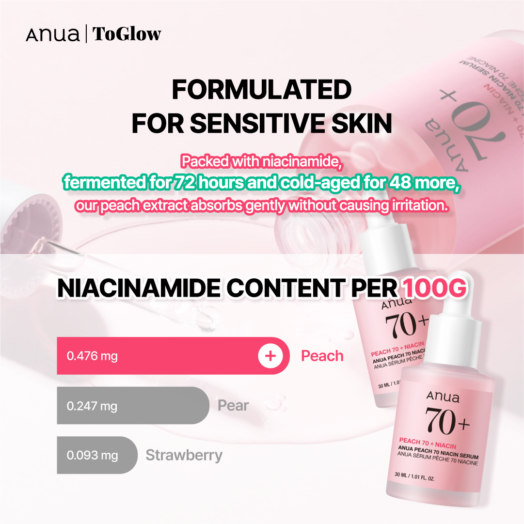 [Anua] Peach 70+ Niacin Serum 30ml | Fades Pigmentation & Evens Uneven Tone