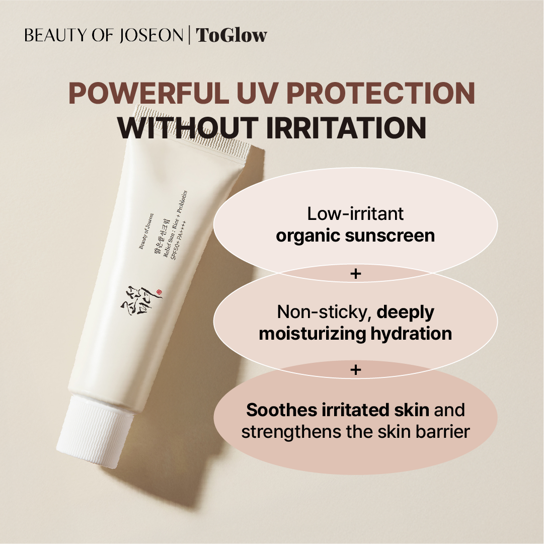 [Beauty Of Joseon] Relief Sun: Rice + Probiotics SPF50+ PA++++ 50ml | Protects Against UV & Strengthens Skin Barrier