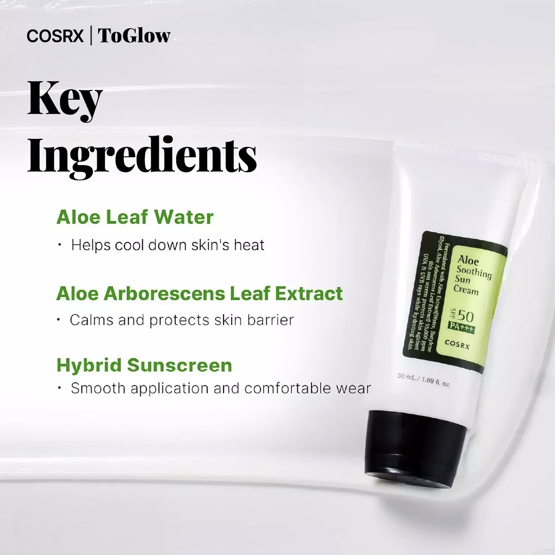 [COSRX] Aloe Soothing Sun Cream SPF50 PA+++ 50ml | Hydrating Sunscreen with Aloe Protection