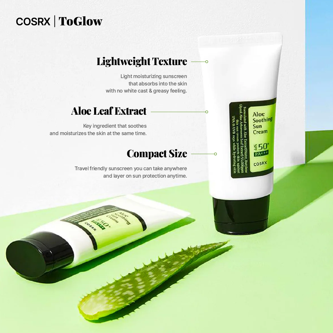 [COSRX] Aloe Soothing Sun Cream SPF50 PA+++ 50ml | Hydrating Sunscreen with Aloe Protection