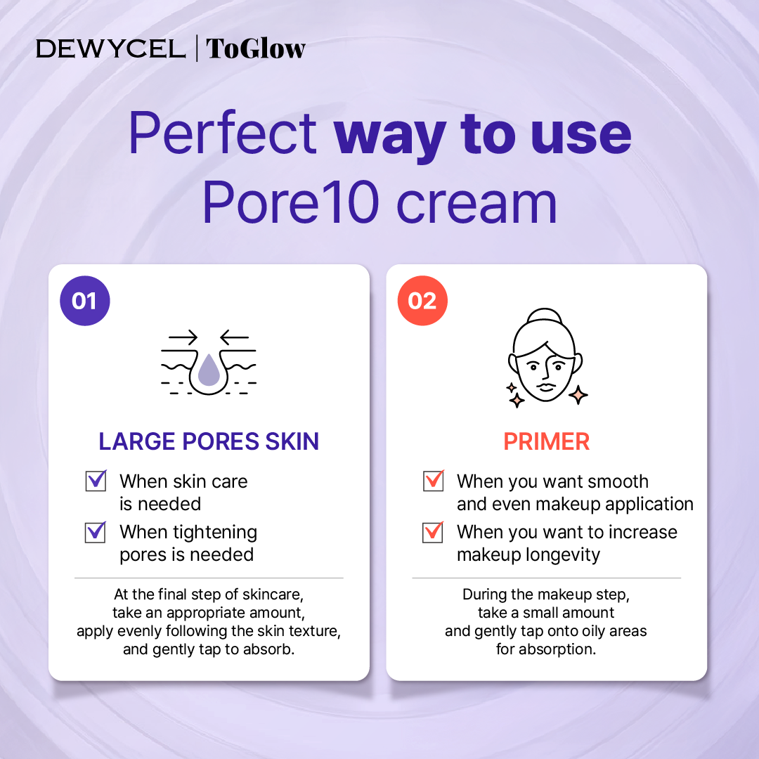 DEWYCEL Pore 10 Cream 40ml | Pore-Tightening Cream for Smooth & Clear Skin