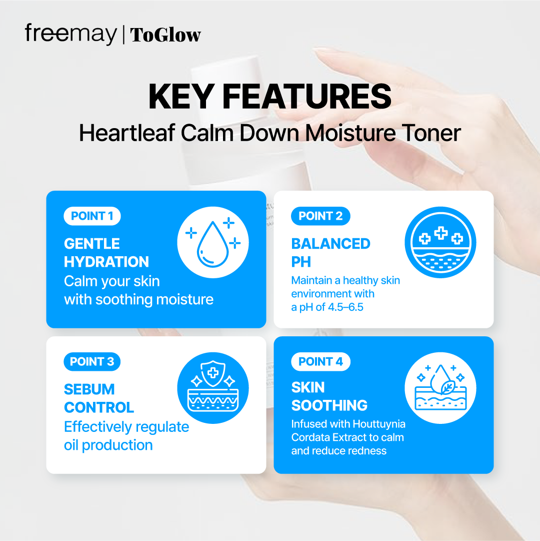 [freemay] Heartleaf Calm Down Moisture Toner 100ml | Soothing Toner for Hydration & Sensitive Skin Relief