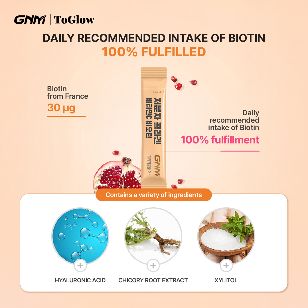 GNM Low Molecular Collagen Vitamin C Biotin | Triple Beauty Boost for Skin, Hair & Nails