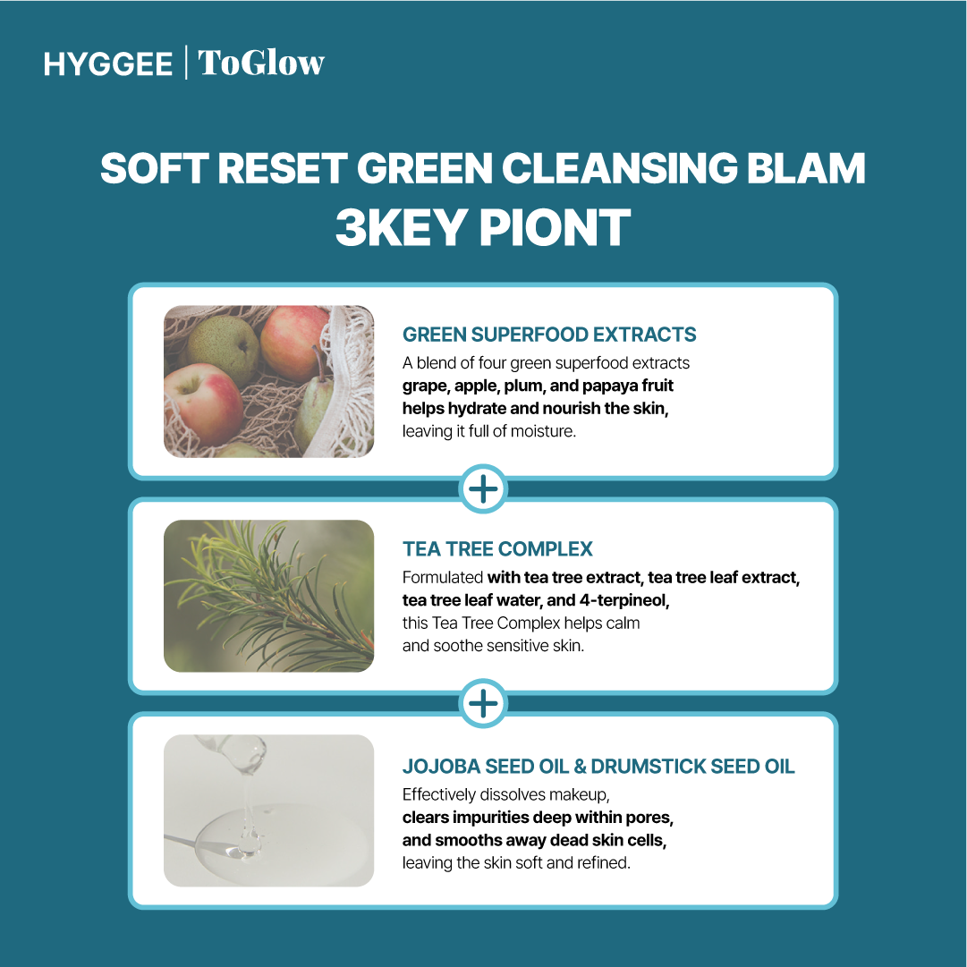 [HYGGEE] Soft Reset Green Cleansing Balm 100ml | Melts Makeup, Calms Skin