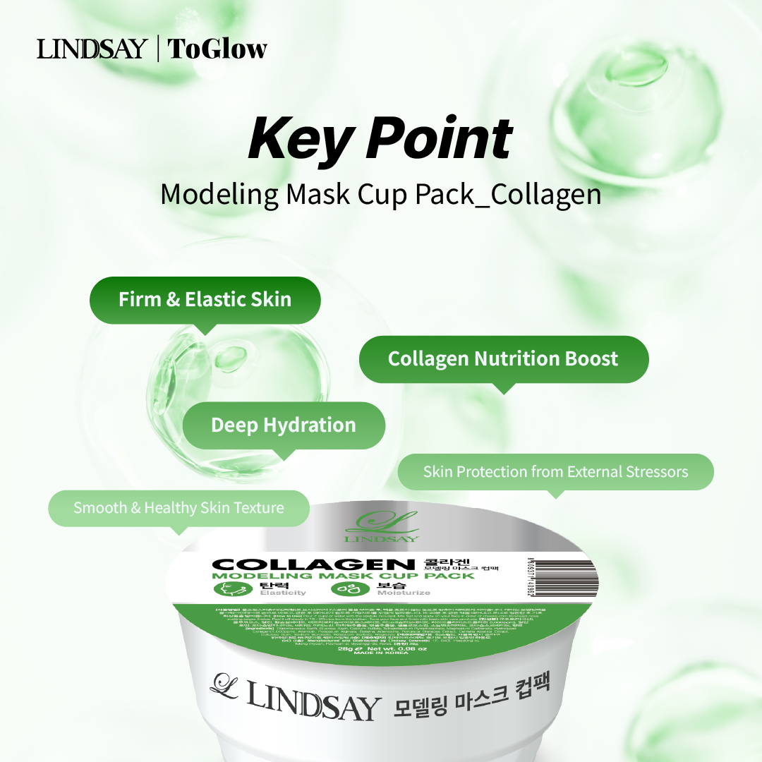 LINDSAY Disposable Modeling Mask Cup Pack - Tea Tree/Collagen/Vitamin
