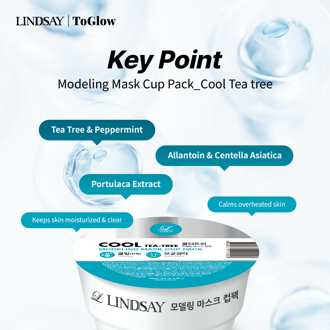 LINDSAY Disposable Modeling Mask Cup Pack - Tea Tree/Collagen/Vitamin