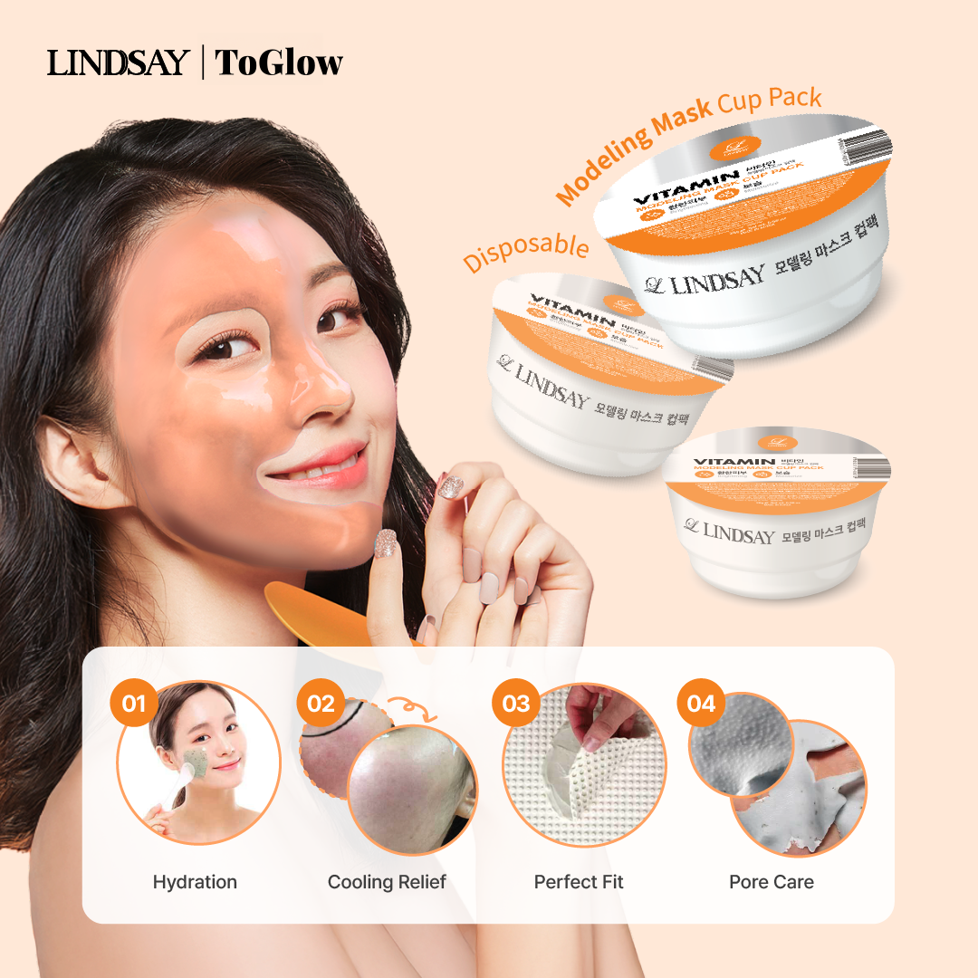 LINDSAY Disposable Modeling Mask Cup Pack - Tea Tree/Collagen/Vitamin