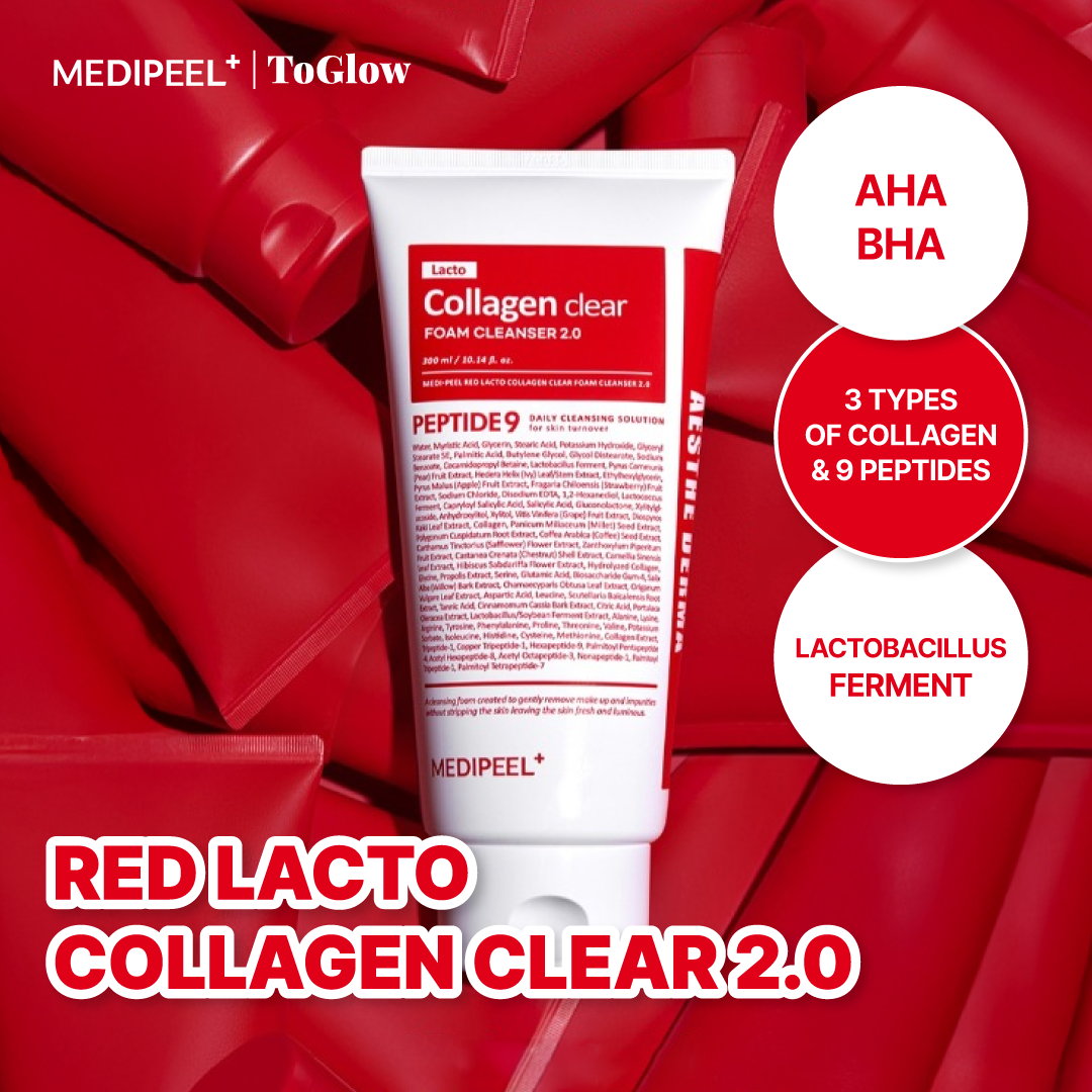 [MEDIPEEL] Red Lacto Collagen Clear 2.0 300ml | Foam Cleanser for Pore Purity and Moisture Care