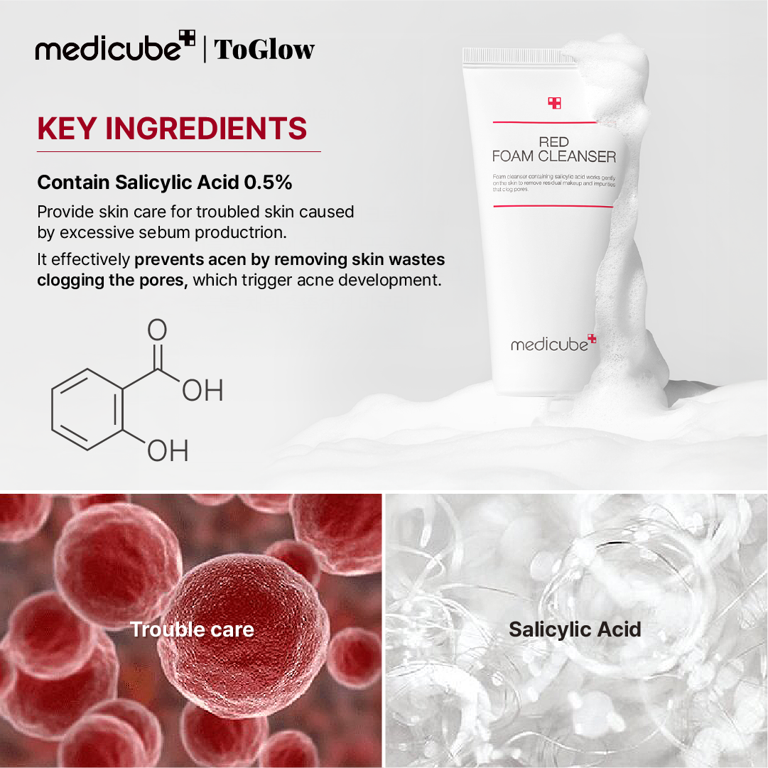 [medicube] Red Foam Cleanser 120ml | Gentle Acne Cleanser for Clear, Smooth Skin
