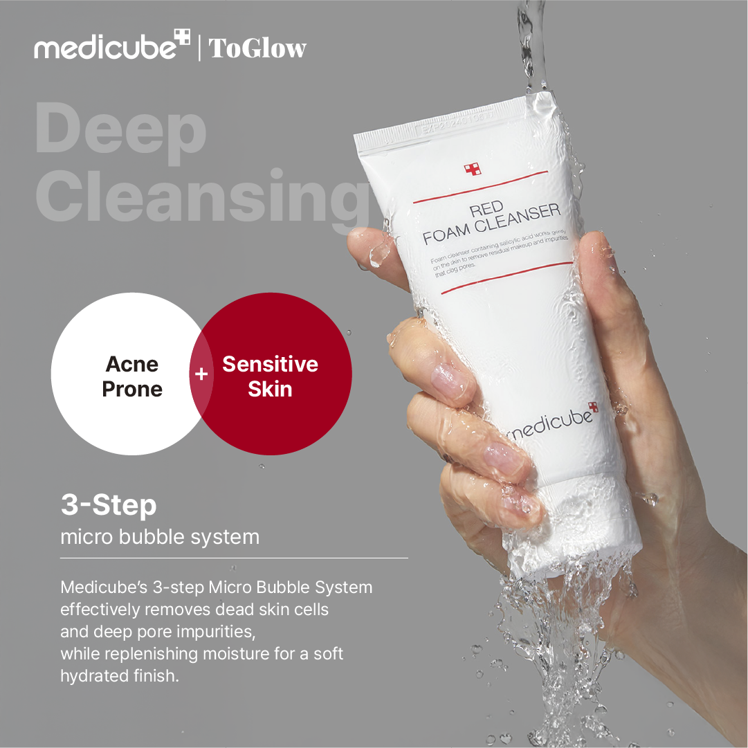 [medicube] Red Foam Cleanser 120ml | Gentle Acne Cleanser for Clear, Smooth Skin