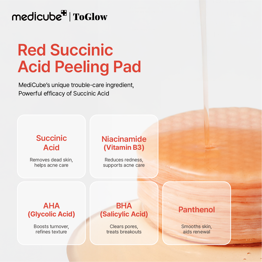 [medicube] Red Succinic Acid Peeling Pad 155g | Exfoliating Pads for Acne-Prone Skin