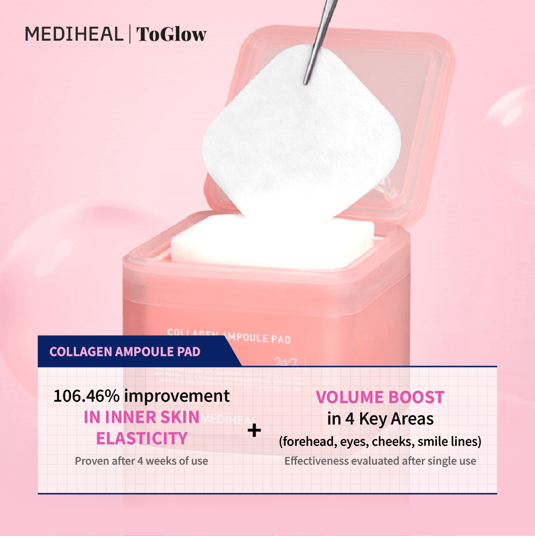 [MEDIHEAL] Collagen Ampoule Pad 100pcs | Firming Pads for Hydration & Elasticity