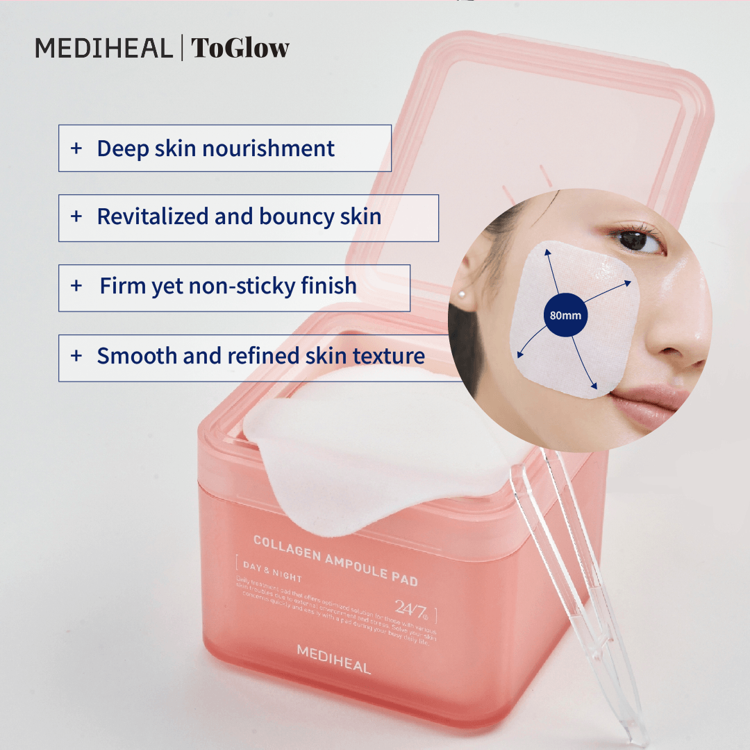 [MEDIHEAL] Collagen Ampoule Pad 100pcs | Firming Pads for Hydration & Elasticity