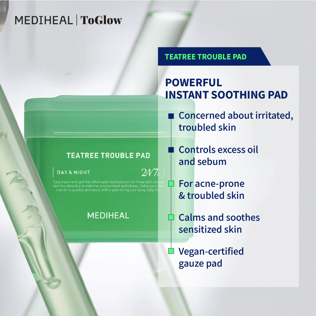[MEDIHEAL] Teatree Trouble Pad 100pcs | Soothing Pads for Acne & Oily Skin