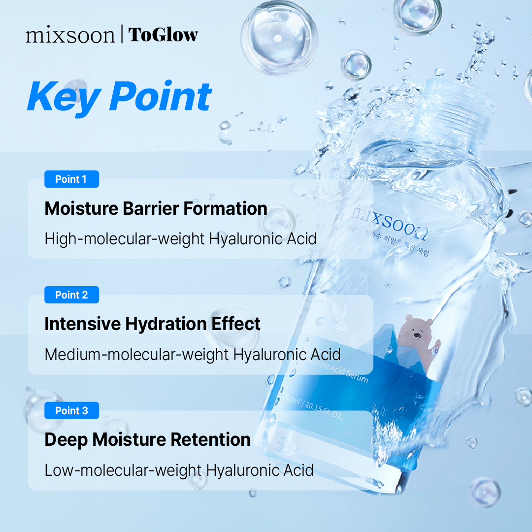 [mixsoon] Glacier Water Hyaluronic Acid Serum 30ml | Travel-Size Hydrating Serum with Hyaluronic Acid