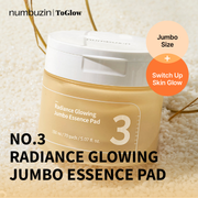 [numbuzin] No.3 Radiance Glowing Jumbo Essence Pad 70pcs | Jumbo Pads for Radiant, Glowing Skin