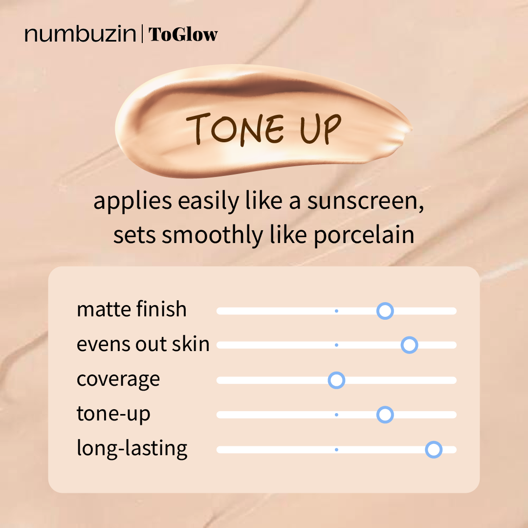 [numbuzin] No.3 Porcelain Base-skip Tone Up Beige SPF50+ PA++++ 50ml | Tone-Up Sunscreen & Skincare Base Beige