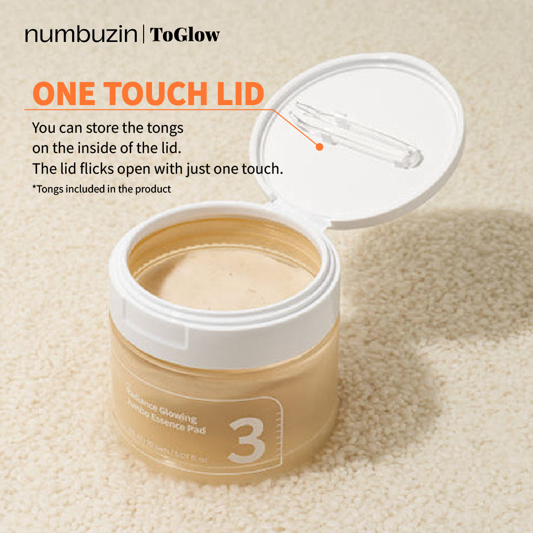 [numbuzin] No.3 Radiance Glowing Jumbo Essence Pad 70pcs | Jumbo Pads for Radiant, Glowing Skin