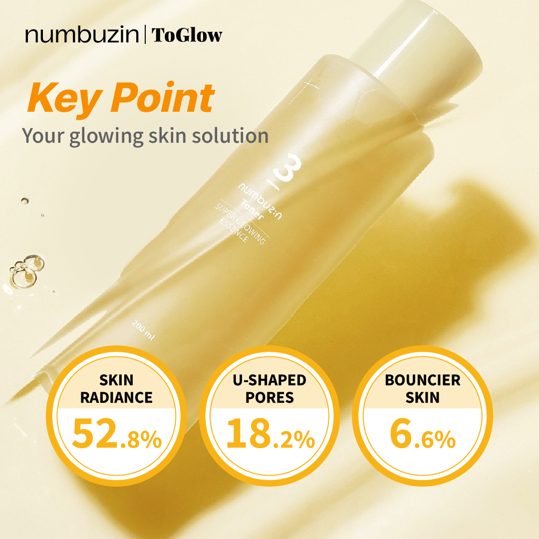 [numbuzin] No.3 Super Glowing Essence Toner 200ml | Brightening & Hydrating Glow Toner