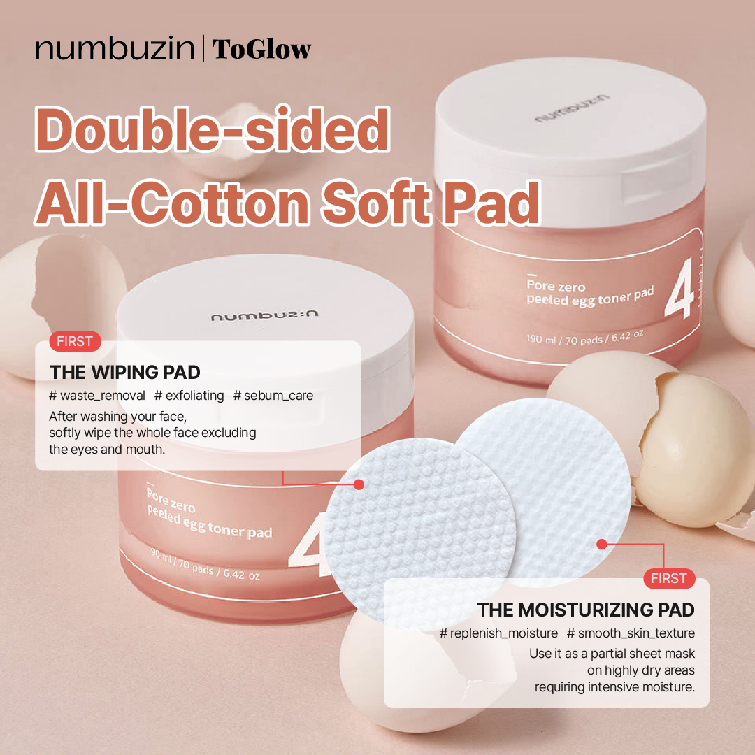[numbuzin] No.4 Pore Zero Peeled Egg Toner Pad 70pcs | Exfoliating Pads for Smooth, Poreless Skin