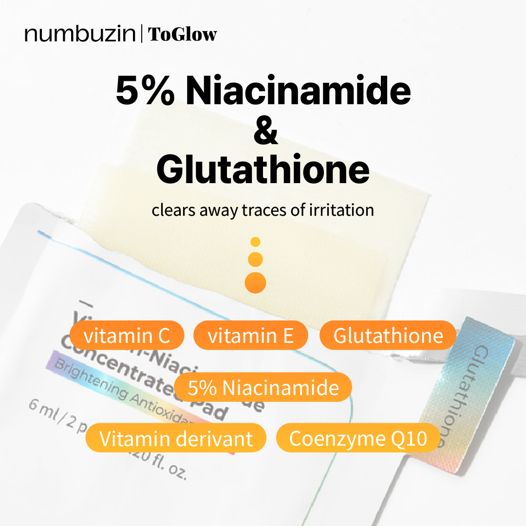 [numbuzin] No.5 Glutathione Vitamin Concentrated Toner Pads 70pcs | Brightening Toner Pads for Radiant, Even Skin