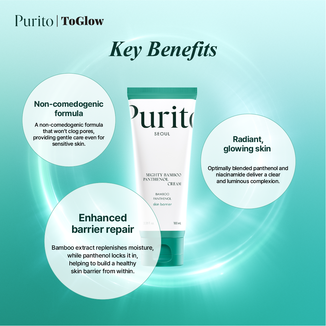 [Purito] Mighty Bamboo Panthenol Cream 100ml | Moisturizing Cream for Hydration & Skin Barrier Care