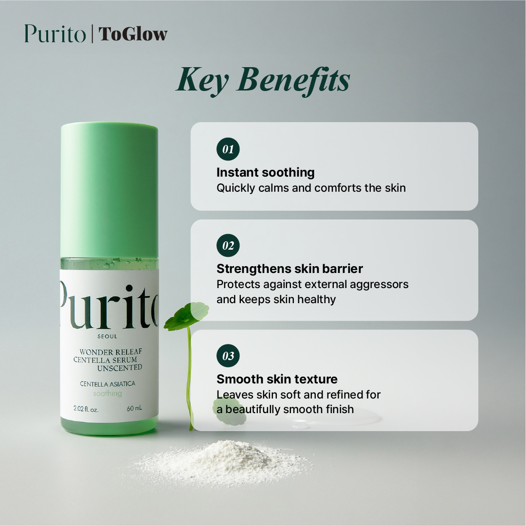 [Purito] Wonder Releaf Centella Serum Unscented 60ml | Calming Serum for Sensitive & Irritated Skin