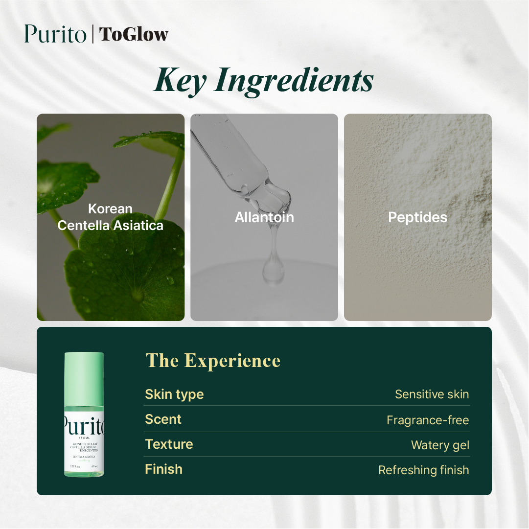 [Purito] Wonder Releaf Centella Serum Unscented 60ml | Calming Serum for Sensitive & Irritated Skin