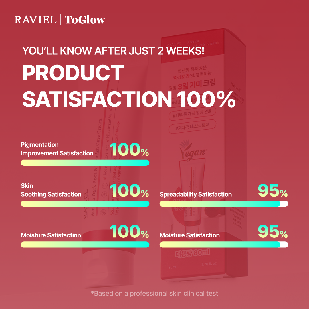 [RAVIEL] Acerola Dark Spot & Blemish Care Cream 50ml | Brightening Cream for Clear, Even-Toned Skin