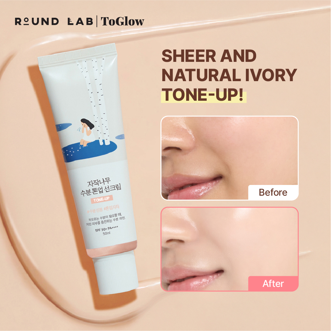 [ROUND LAB] Birch Juice Moisturizing Tone-Up Sunscreen SPF50+ PA++++ 50ml | Brightening Sunscreen for Radiant, Even Skin Tone
