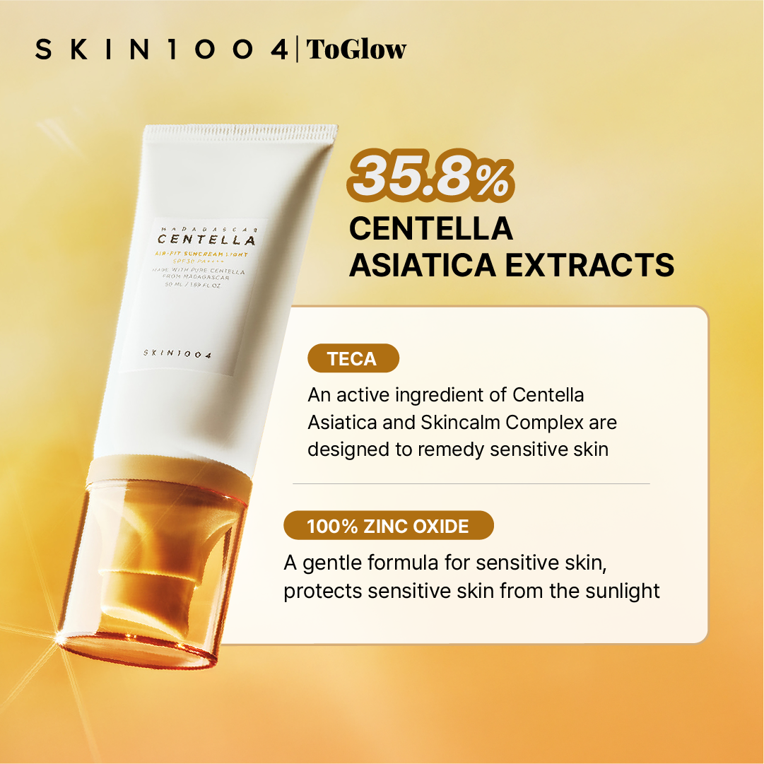 [SKIN1004] Madagascar Centella Air-Fit Sun Cream Light SPF30 PA++++ 50ml | Lightweight Sunscreen for Natural Finish