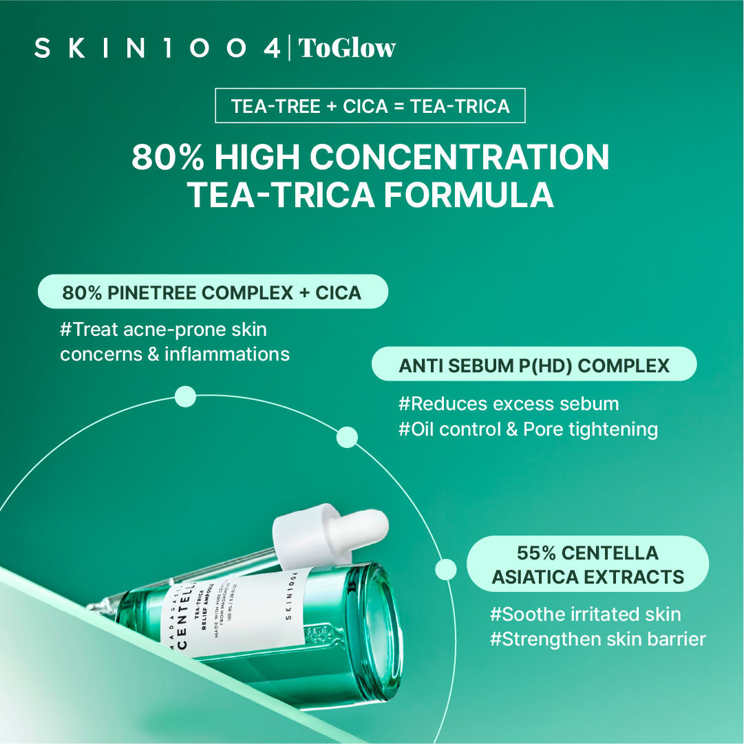 [SKIN1004] Madagascar Centella Tea-Trica Relief Ampoule 100ml | Soothing Ampoule for Acne-Prone Skin