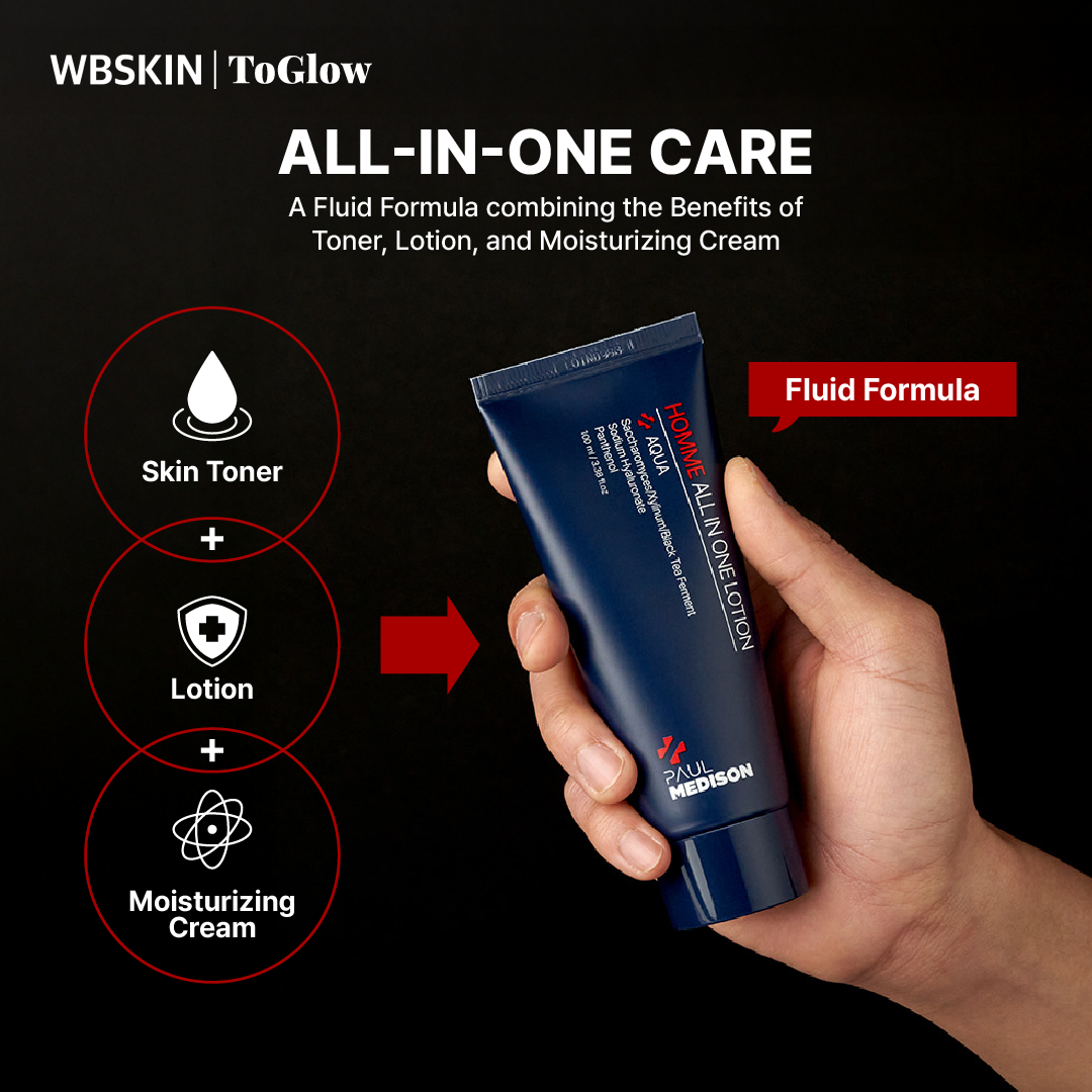 [PAUL MEDISON] Homme Aqua All-in-One Lotion 100ml | Oil-Control Lotion for Clear, Fresh Complexion