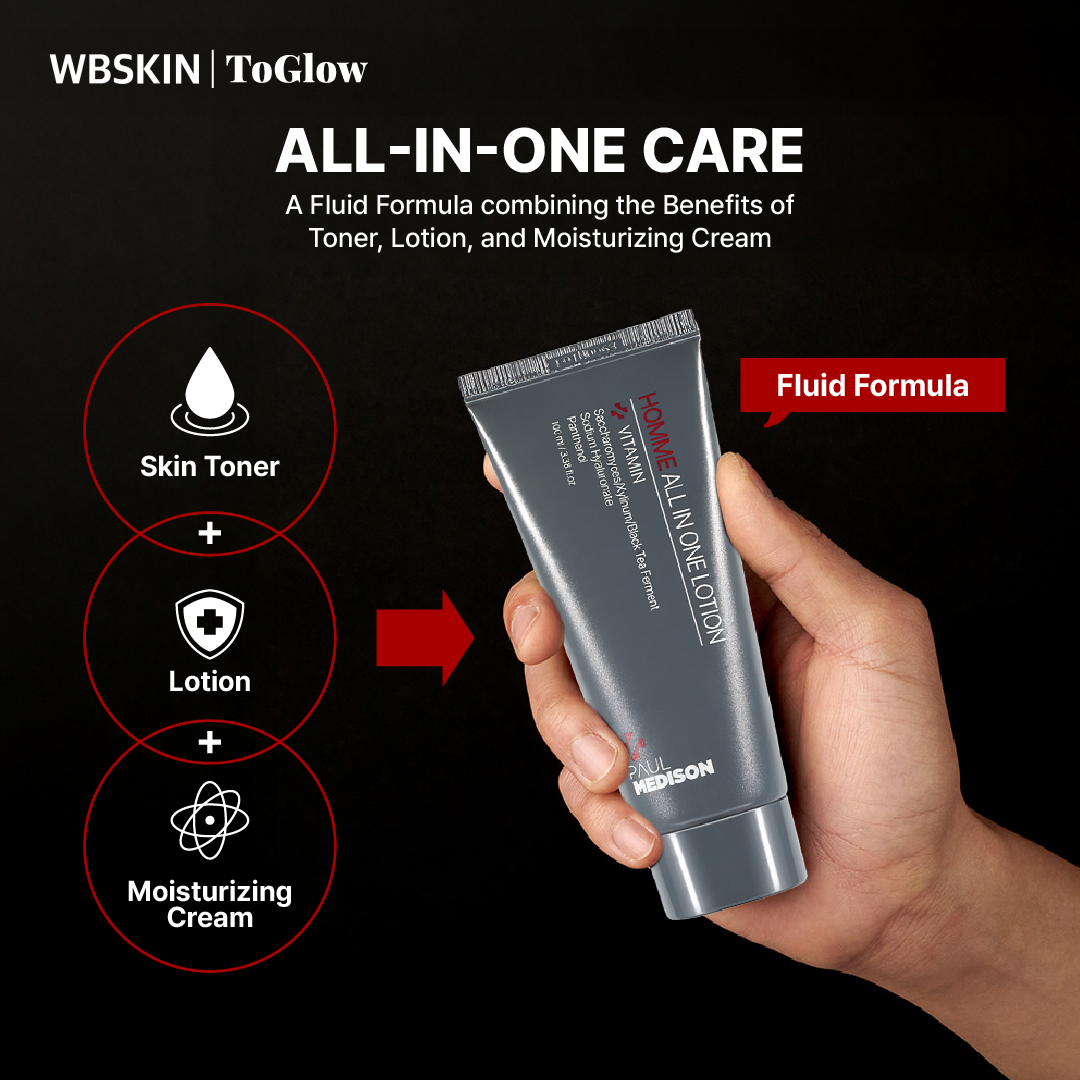 [PAUL MEDISON] Homme Vitamin All-in-One Lotion 100ml | Brightening & Hydrating Lotion for Men’s Skin