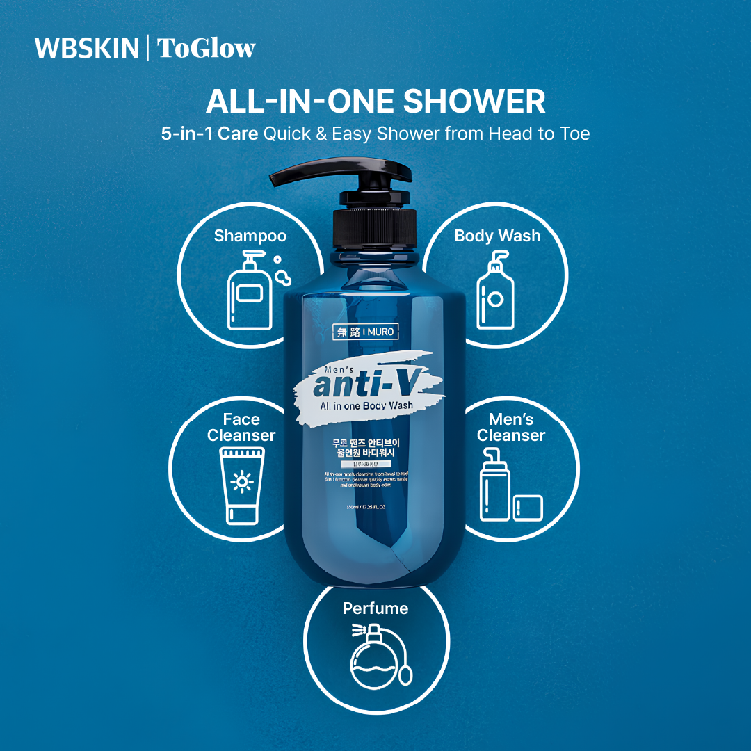 [MURO] Men’s Anti-V All-in-One Body Wash (Blue Pheromone Scent) 510ml | Refreshing Body Wash for Clean & Energized Skin