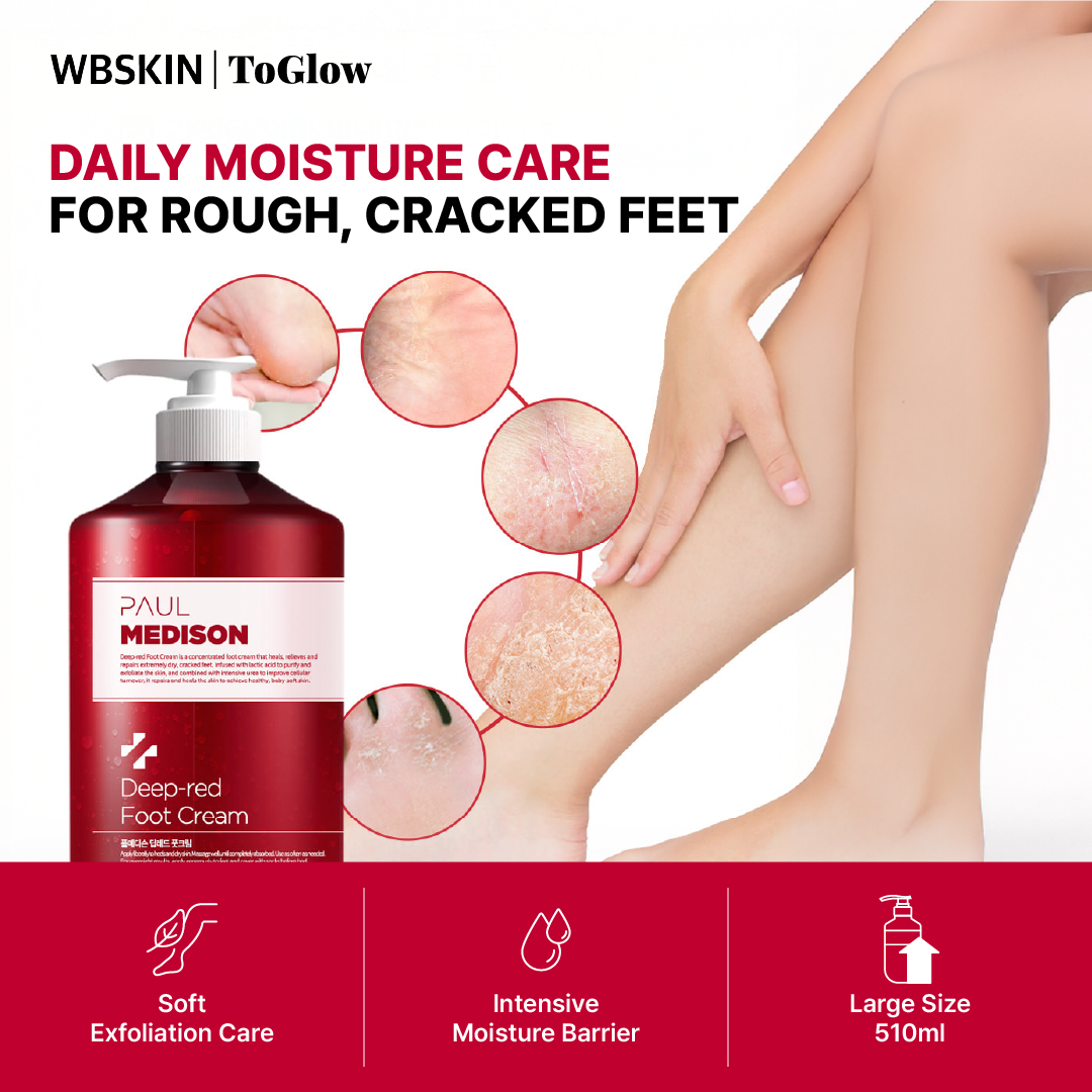 [PAUL MEDISON] Deep-red Foot Cream 510ml | Foot Cream for Dry, Cracked Heels Relief