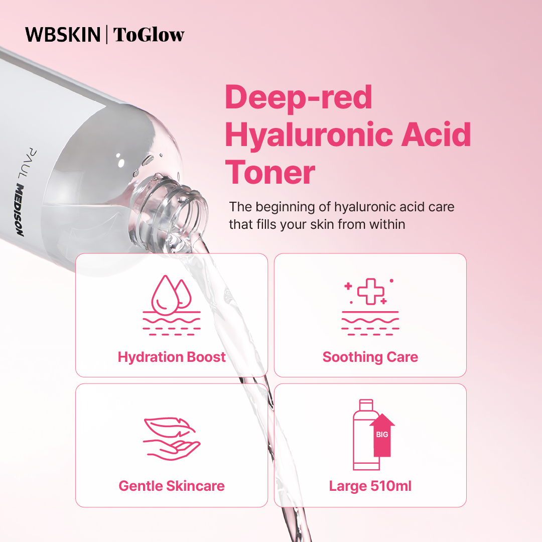 [PAUL MEDISON] Deep-red Hyaluronic Acid Toner 510ml | Hydrating Toner for Plump, Refreshed Skin