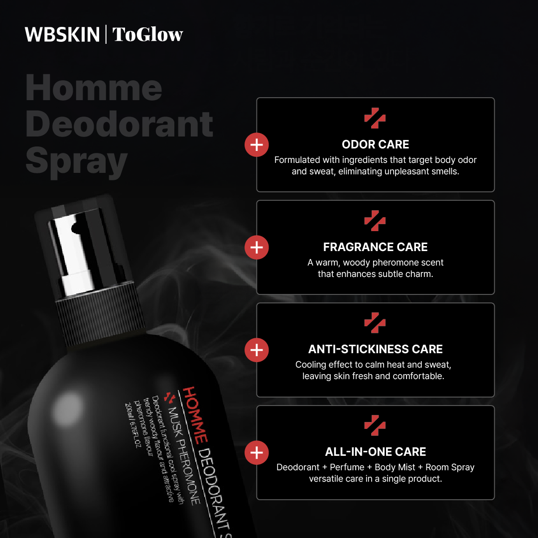 [PAUL MEDISON] Homme Deodorant Spray Woody Pheromone 200ml | Deodorant Spray for All-Day Odor Protection