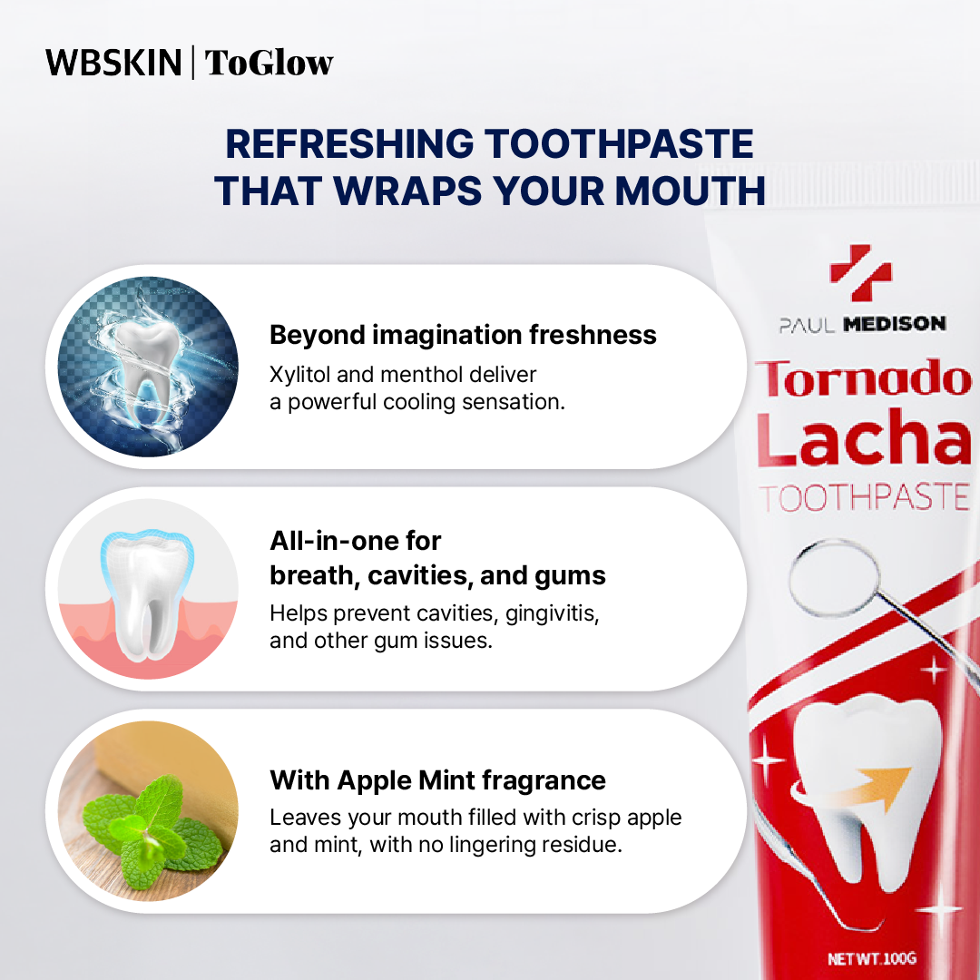 [PAUL MEDISON] Tornado Lacha Toothpaste 5pcs (Set) | Intensive Whitening Toothpaste Set for Daily Care