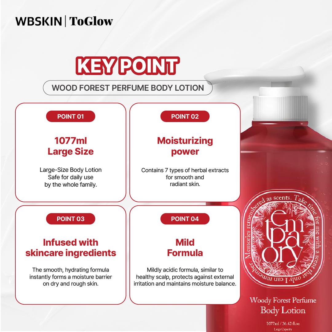 [temporary] Woody Forest Perfume Body Lotion 1077ml | Moisturizes Deeply and Calms Sensitive Skin