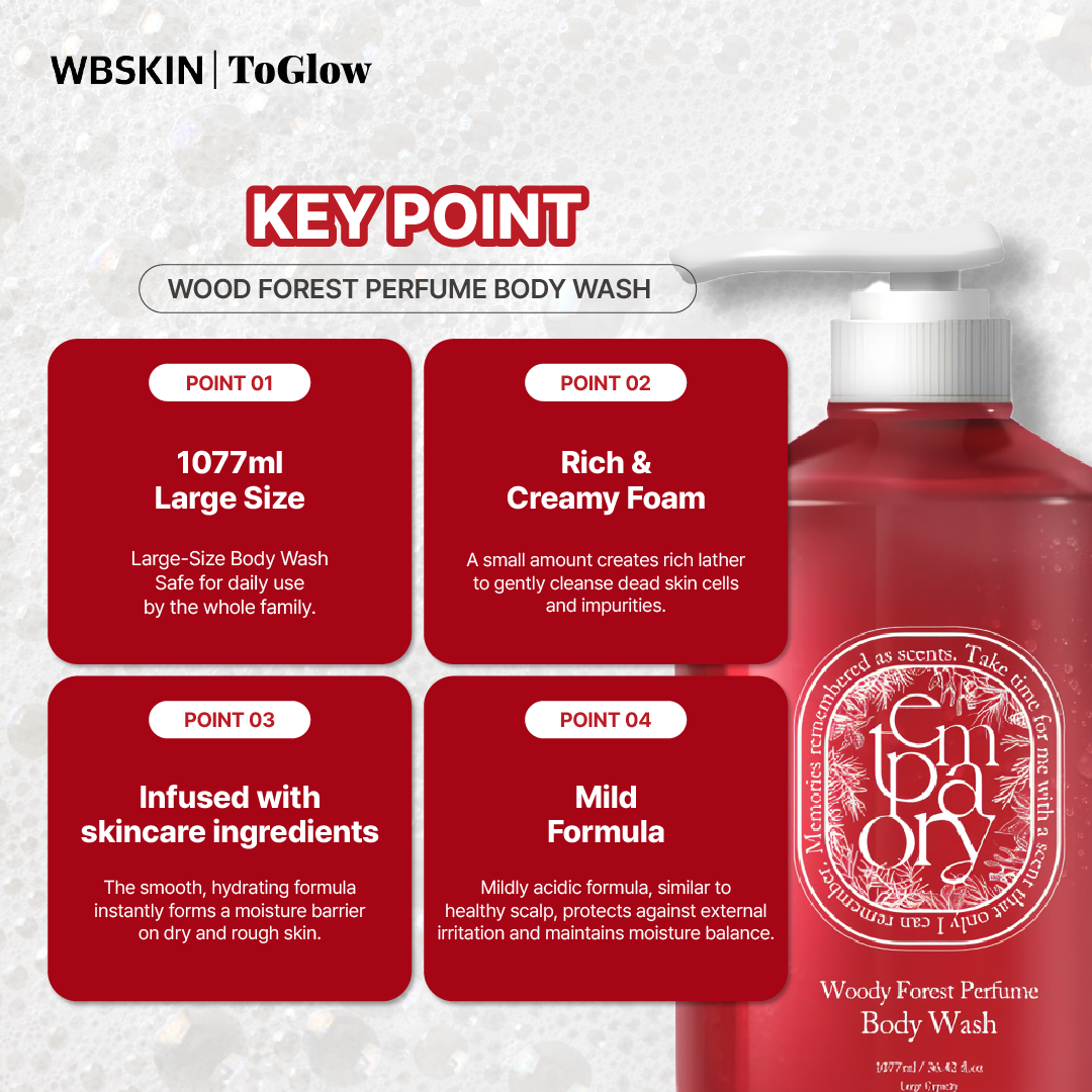 [temporary] Woody Forest Perfume Body Wash 1077ml | Gently Cleanses and Prevents Dry, Rough Skin