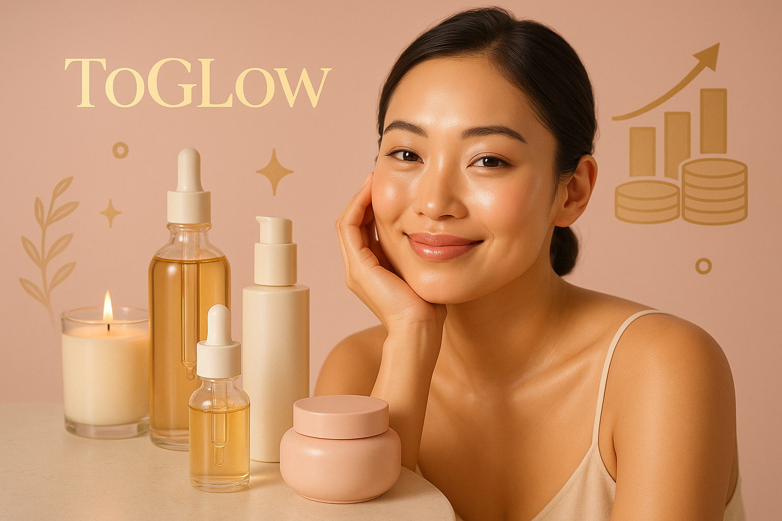 ToGlow delivers K-Beauty, wellness care, and financial perks | Helping you glow with confidence today and enjoy peace of mind for the future. add brands on product such as numbuzin, anua with their logo, medicube, Beauty of joseon
